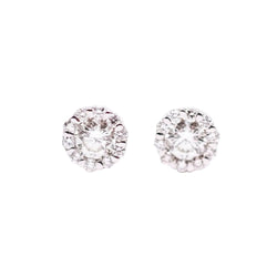 Boucles d'oreilles Puces en or blanc et diamants - Castafiore
