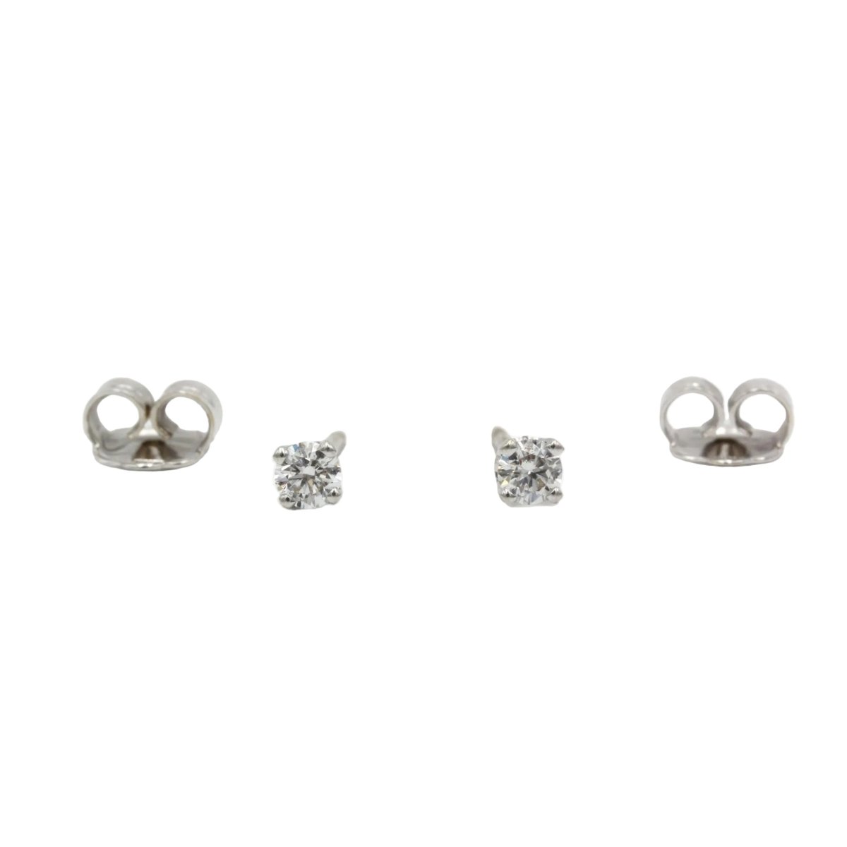 Boucles d'oreilles Puces en or blanc et diamants - Castafiore