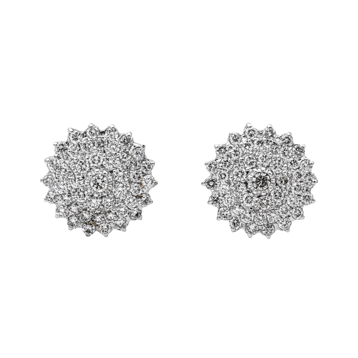 Boucles d'oreilles Puces en or blanc et diamants - Castafiore