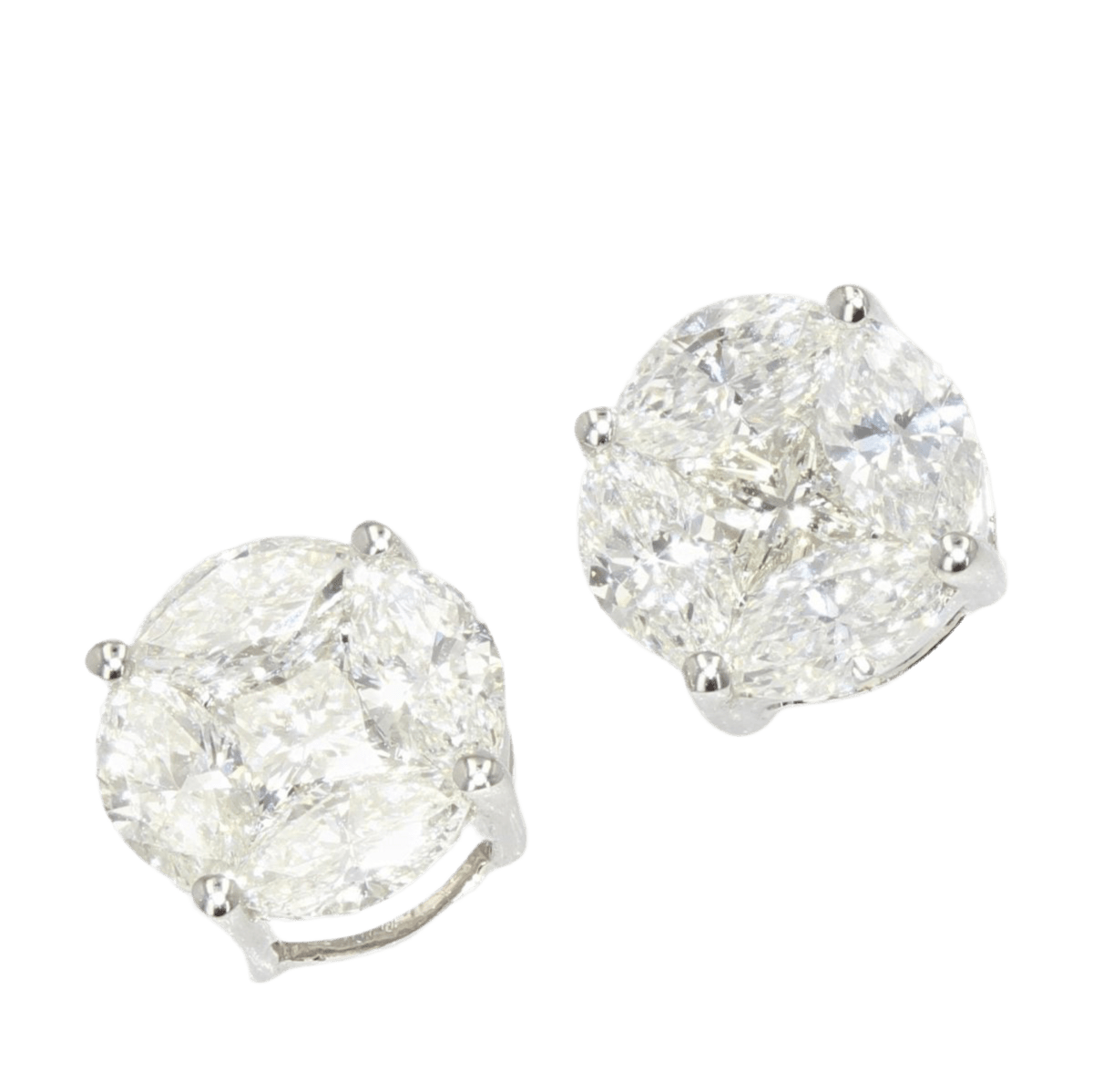 Boucles d'oreilles Puces en or blanc et diamants - Castafiore
