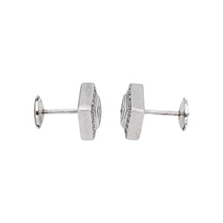 Boucles d'oreilles Puces en or blanc et diamants - Castafiore