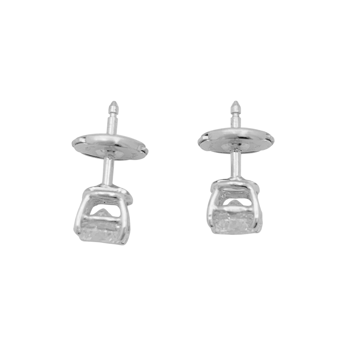 Boucles d'oreilles Puces en or blanc et diamants - Castafiore