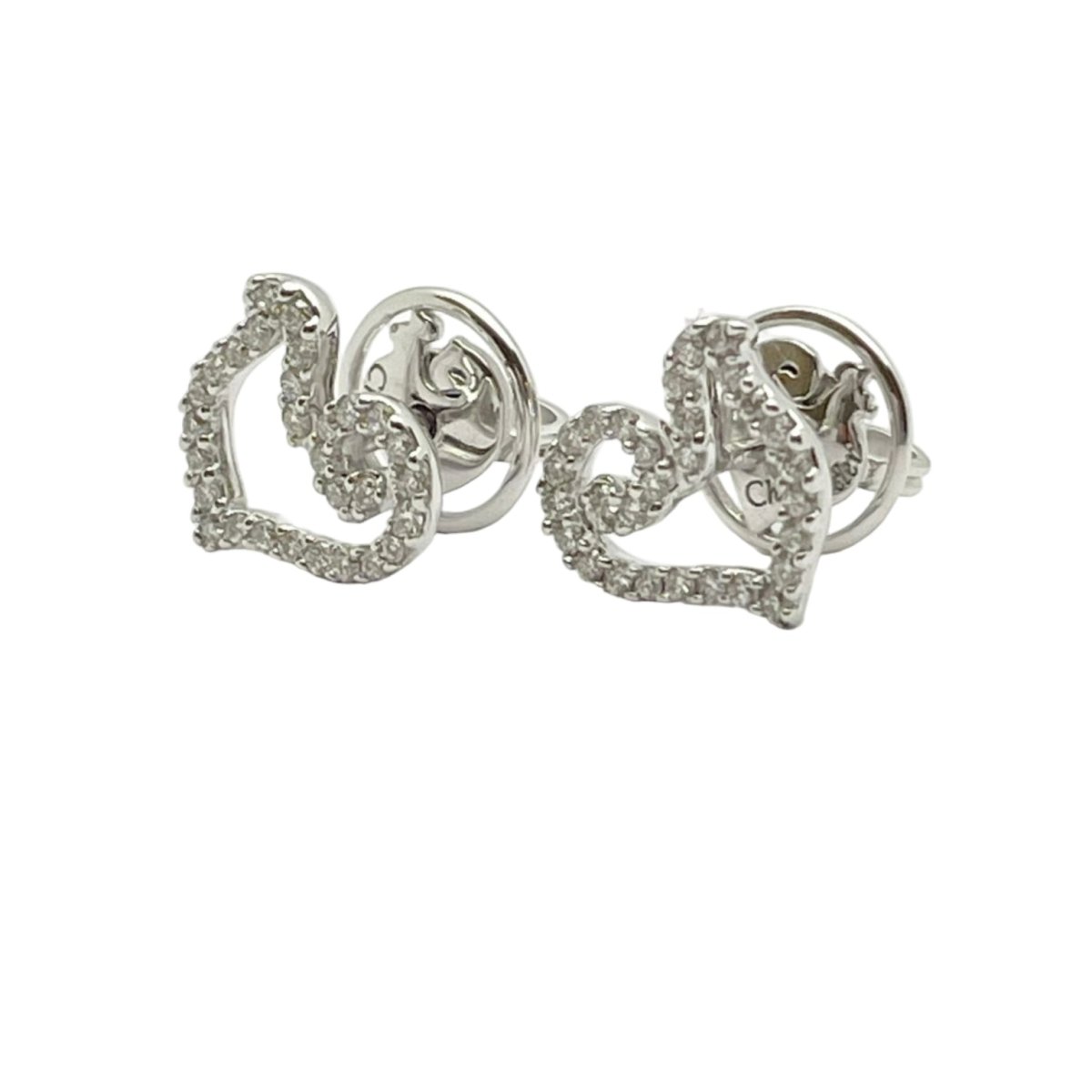 Boucles d'oreilles Puces en or blanc et diamants - Castafiore