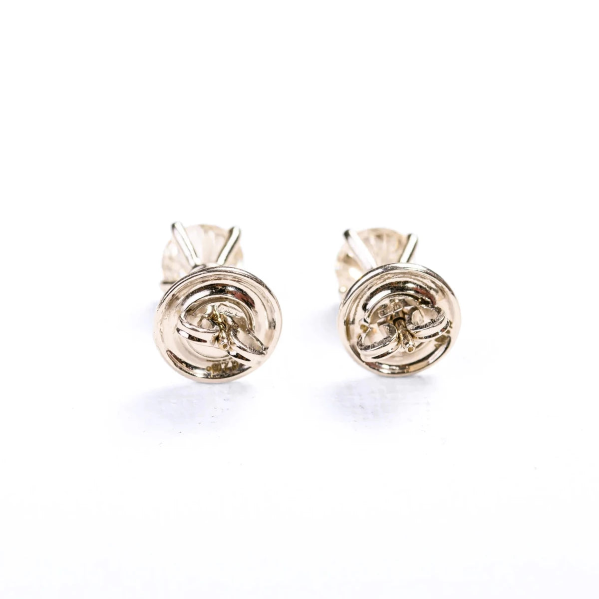 Boucles d'oreilles puces en or blanc et diamants - Castafiore
