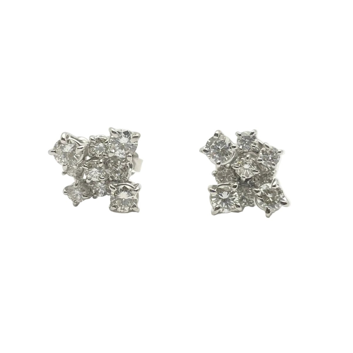 Boucles d'oreilles Puces en or blanc et diamants - Castafiore