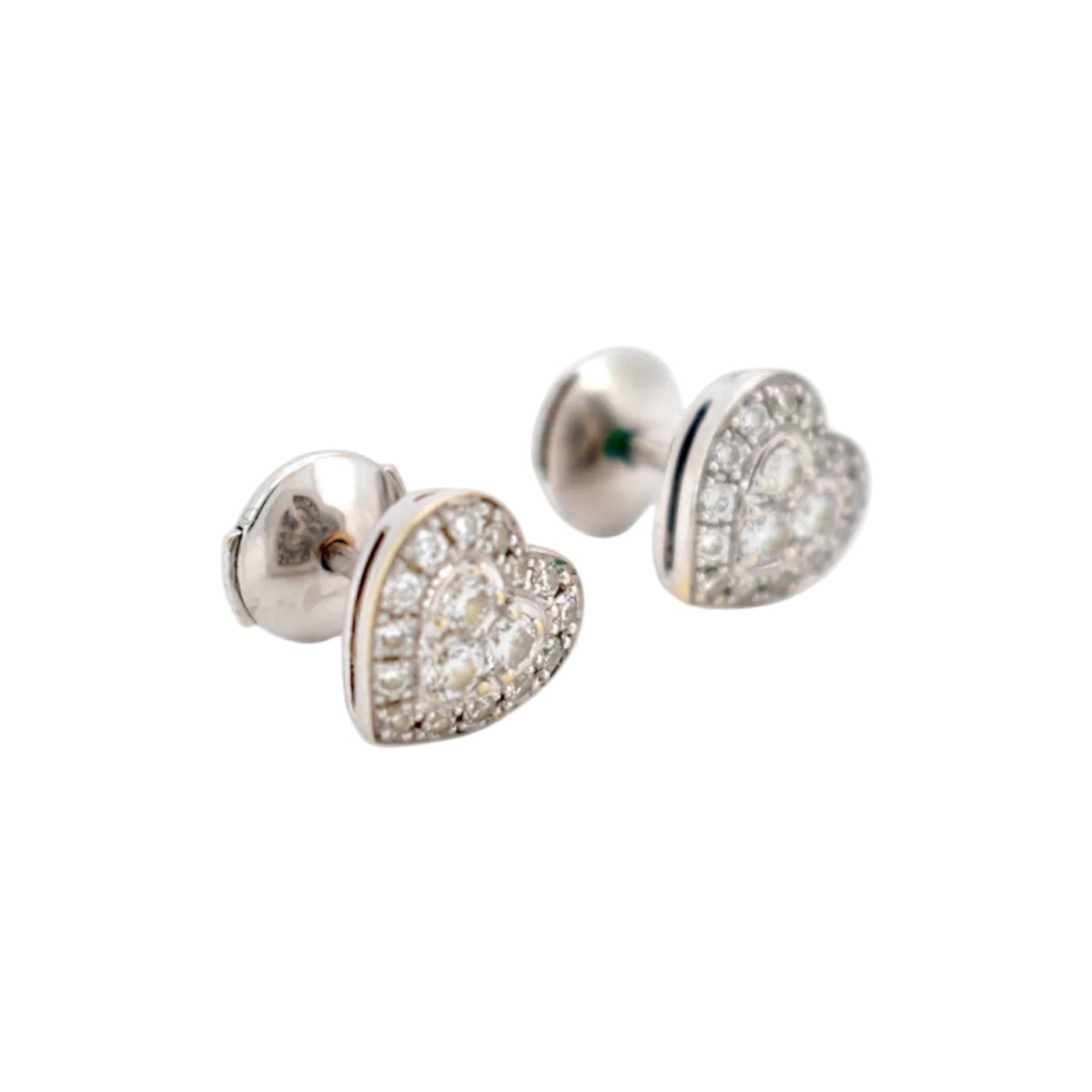Boucles d'oreilles Puces en or blanc et diamants - Castafiore
