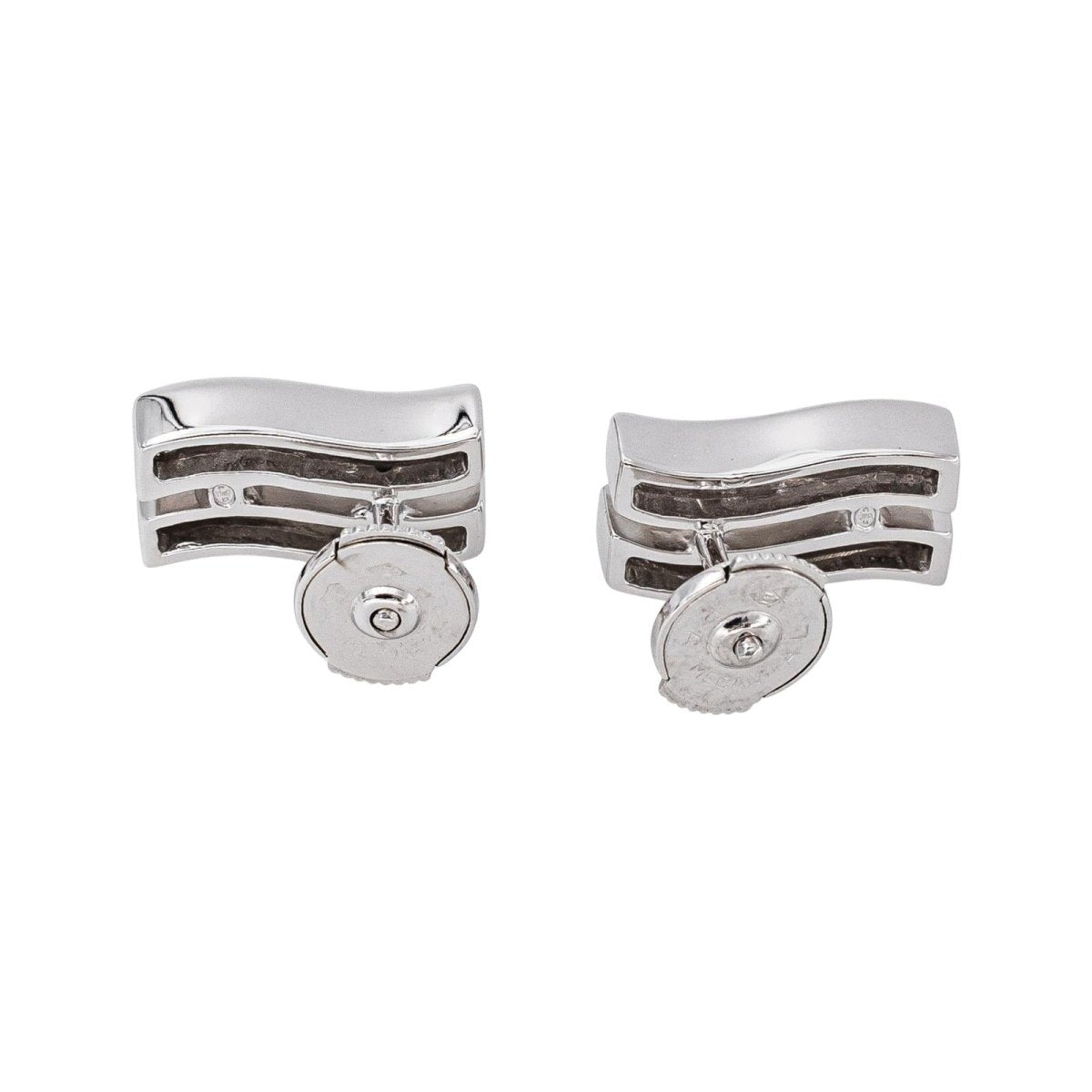 Boucles d'oreilles Puces en or blanc et diamants - Castafiore