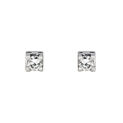 Boucles d'oreilles Puces en or blanc et diamants - Castafiore