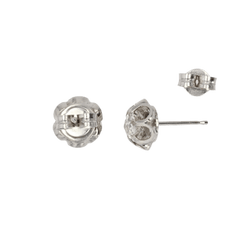 Boucles d'oreilles Puces en or blanc et diamants - Castafiore