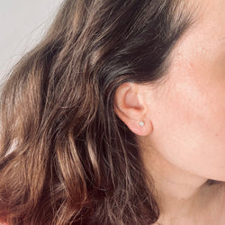 Boucles d'oreilles Puces en or blanc et diamants - Castafiore