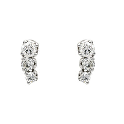 Boucles d'oreilles Puces en or blanc et diamants - Castafiore