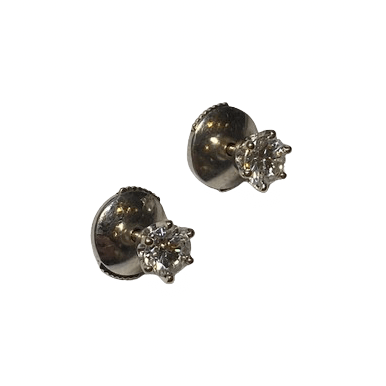 Boucles d'oreilles Puces en or blanc et diamants - Castafiore