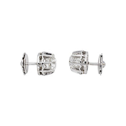 Boucles d'oreilles Puces en or blanc et diamants - Castafiore