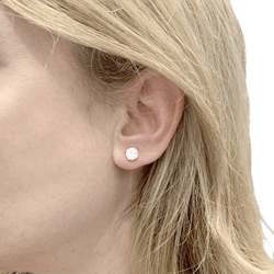 Boucles d'oreilles Puces en or blanc et diamants - Castafiore