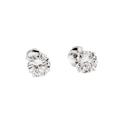 Boucles d'oreilles Puces en or blanc et diamants - Castafiore