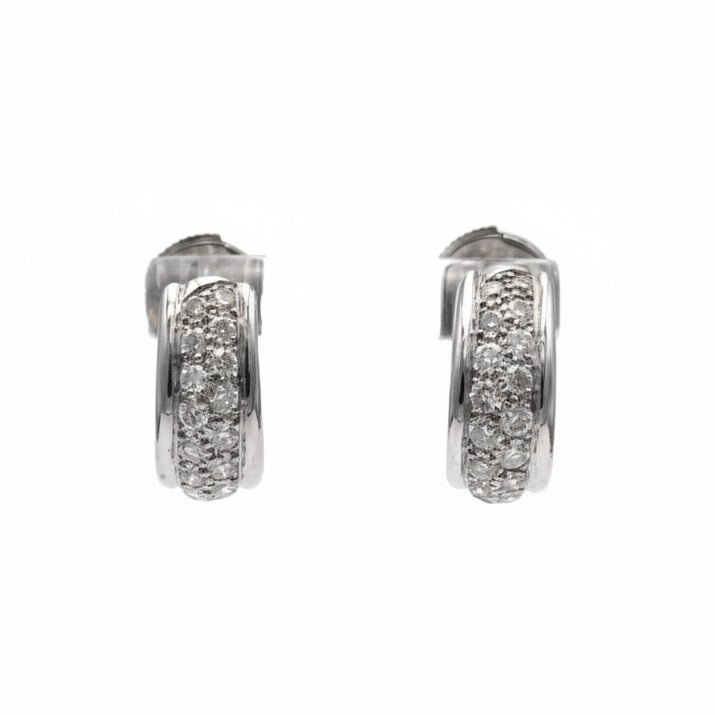 Boucles d'oreilles Puces en or blanc et diamants - Castafiore