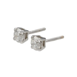 Boucles d'oreilles Puces en or blanc et diamants - Castafiore