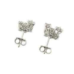 Boucles d'oreilles Puces en or blanc et diamants - Castafiore