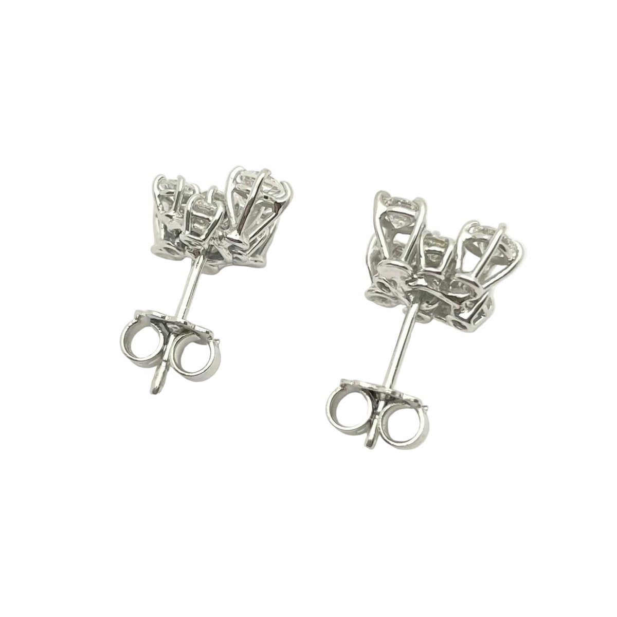 Boucles d'oreilles Puces en or blanc et diamants - Castafiore