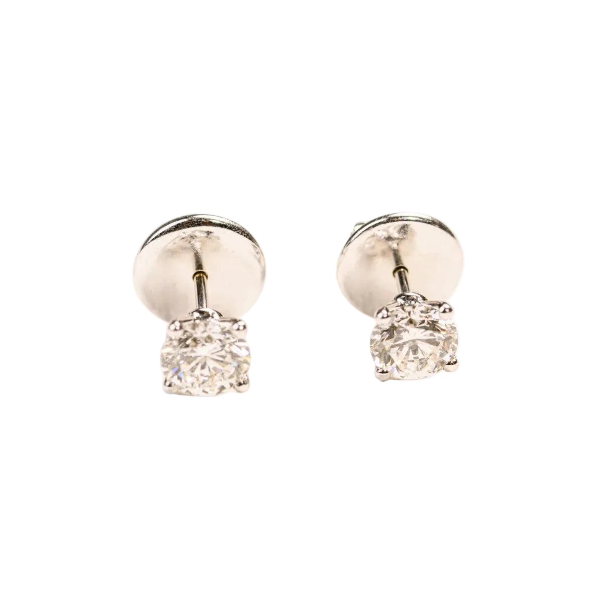 Boucles d'oreilles puces en or blanc et diamants - Castafiore