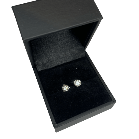 Boucles d'oreilles Puces en or blanc et diamants - Castafiore