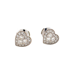 Boucles d'oreilles Puces en or blanc et diamants - Castafiore