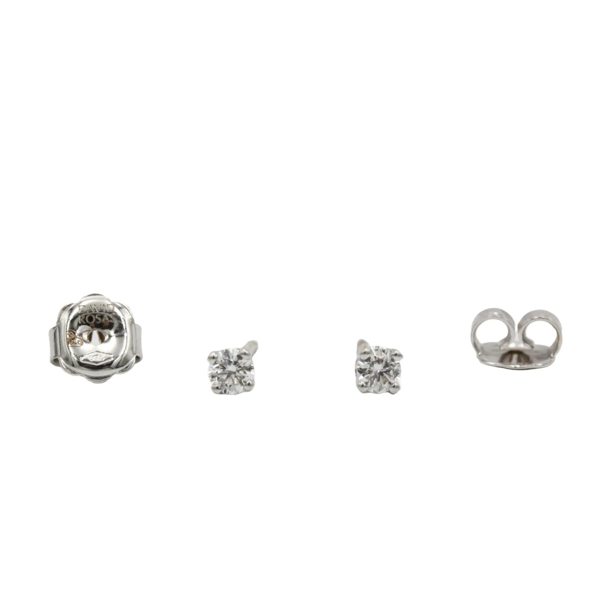 Boucles d'oreilles Puces en or blanc et diamants - Castafiore