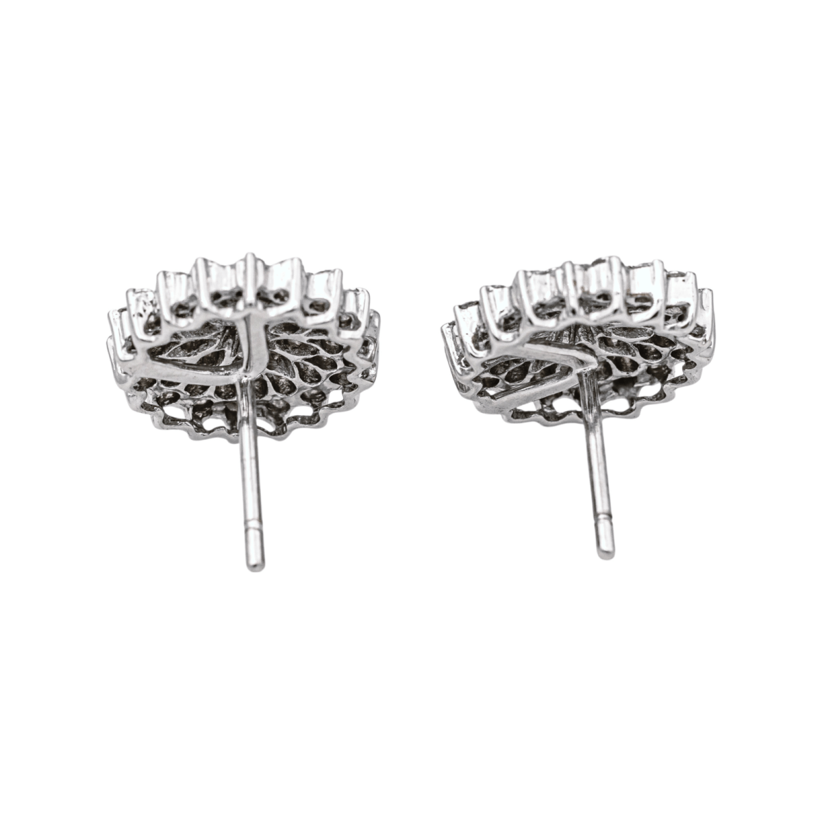 Boucles d'oreilles Puces en or blanc et diamants - Castafiore