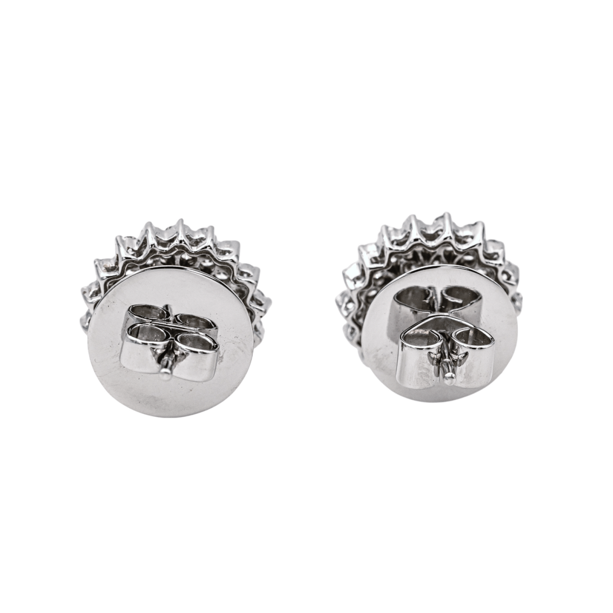Boucles d'oreilles Puces en or blanc et diamants - Castafiore