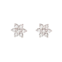 Boucles d'oreilles Puces en or blanc et diamants - Castafiore