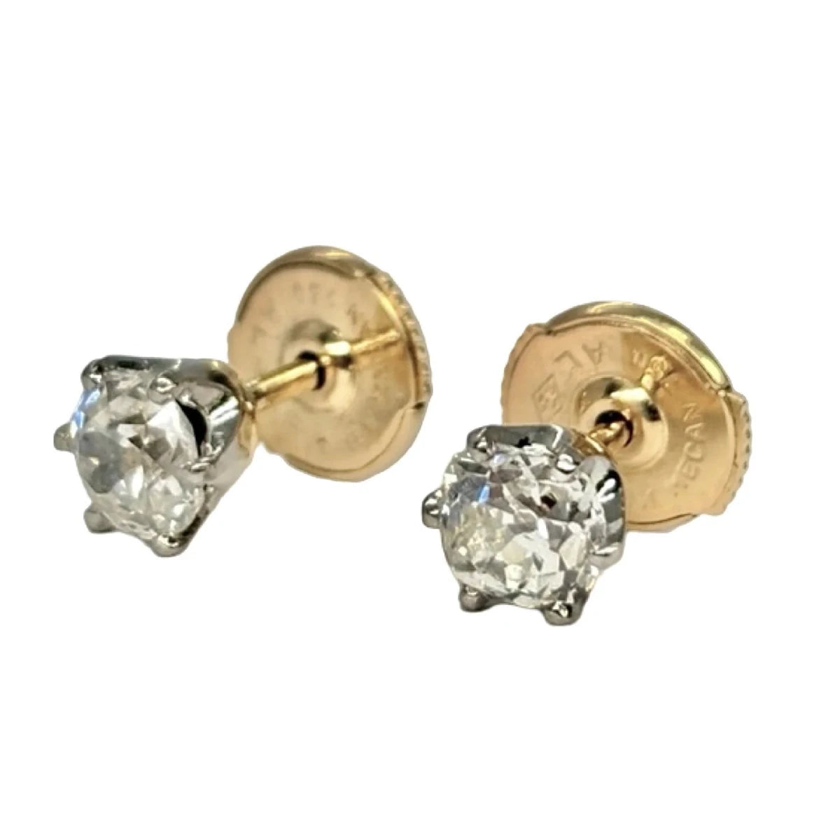 Boucles d'oreilles Puces en or blanc et diamants