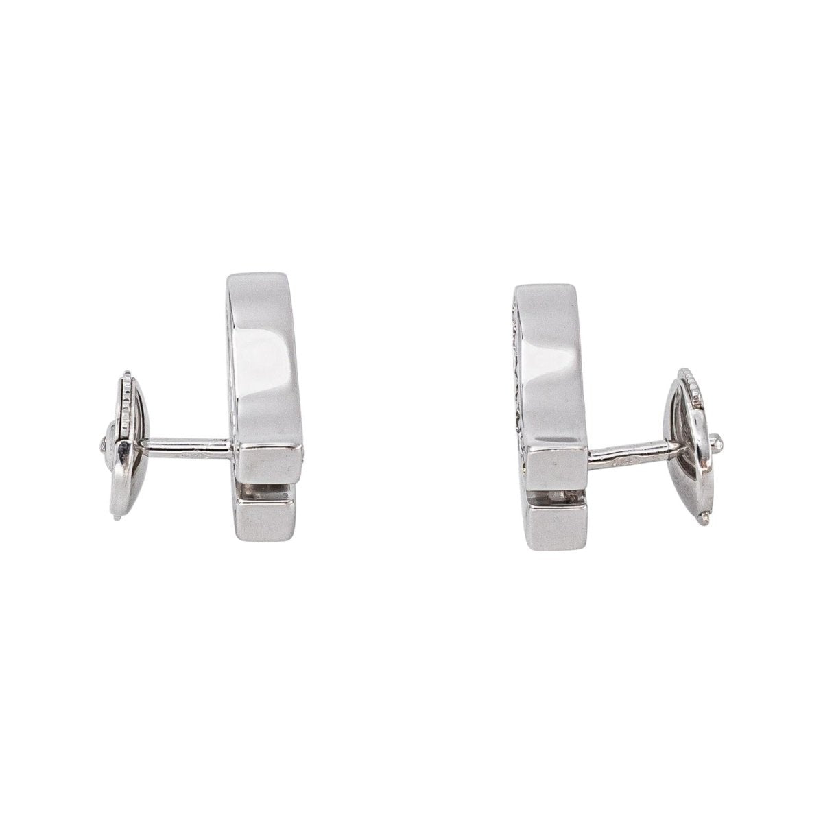 Boucles d'oreilles Puces en or blanc et diamants - Castafiore