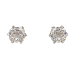 Boucles d'oreilles Puces en or blanc et diamants - Castafiore