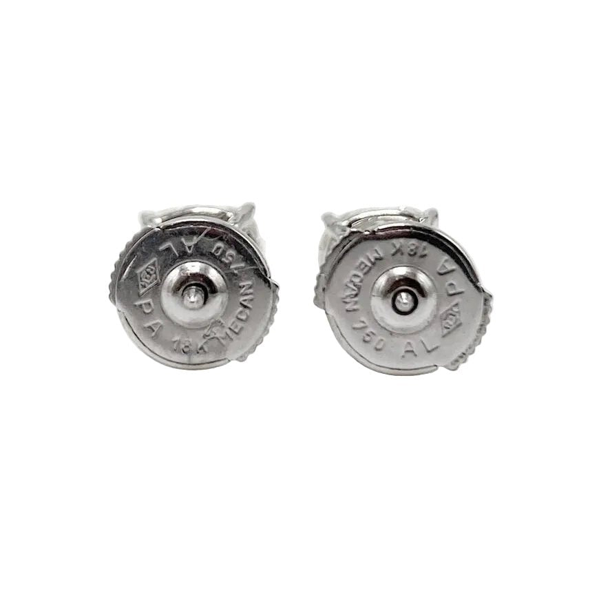 Boucles d'oreilles Puces en or blanc et diamants - Castafiore