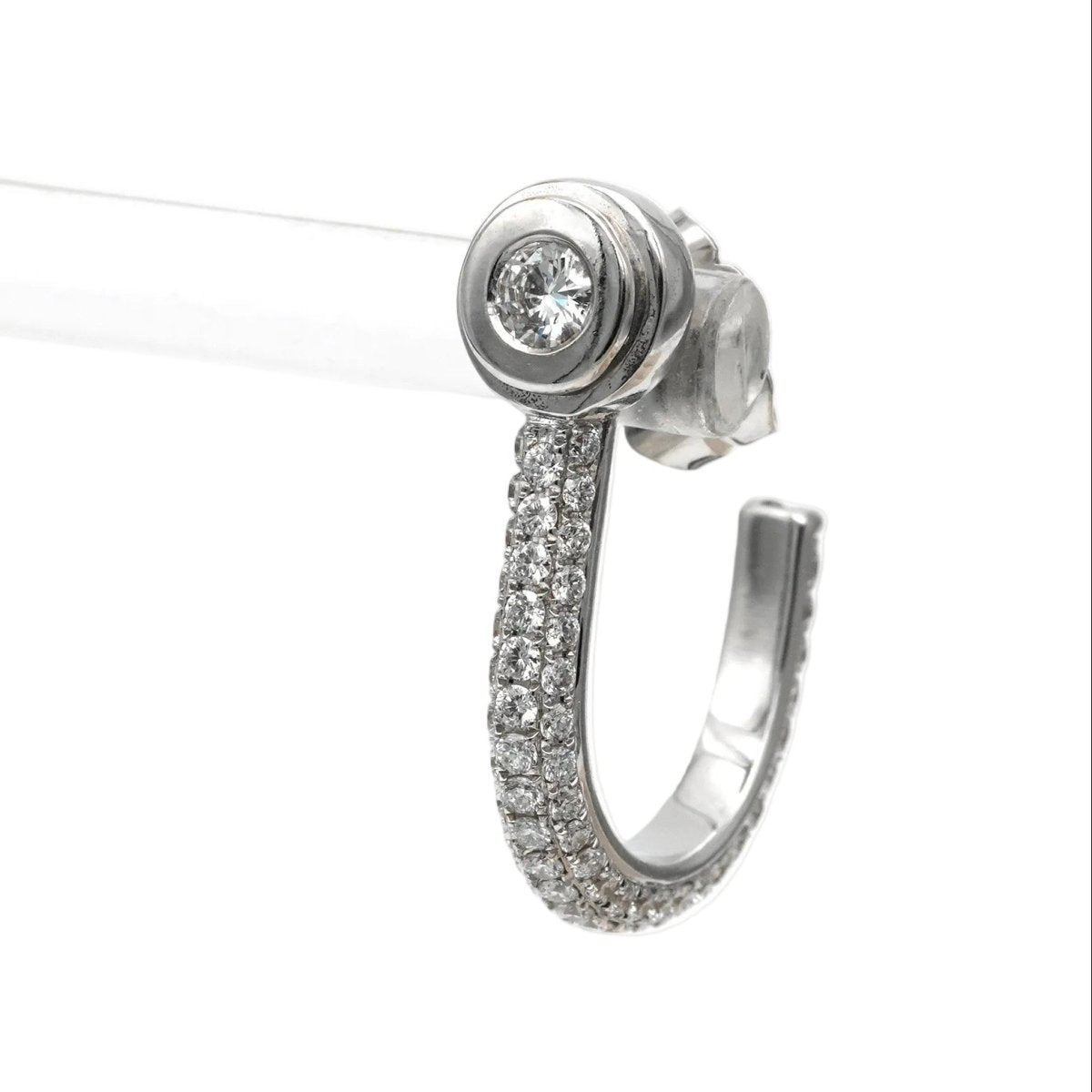 Boucles d'oreilles Puces en or blanc et diamants - Castafiore