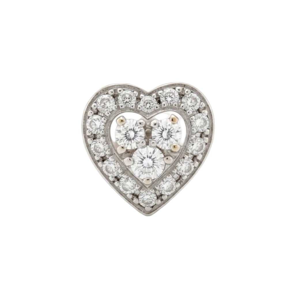 Boucles d'oreilles Puces en or blanc et diamants - Castafiore