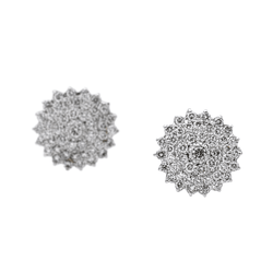 Boucles d'oreilles Puces en or blanc et diamants - Castafiore
