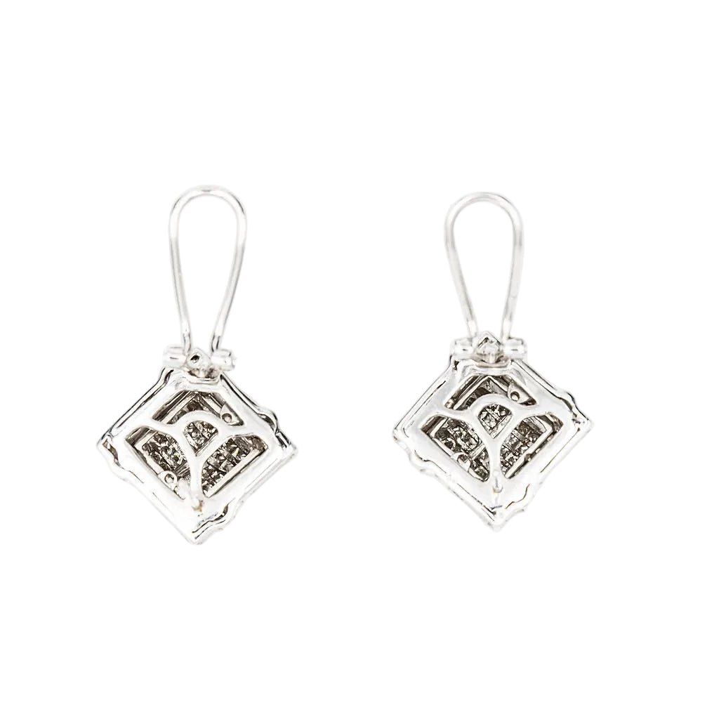 Boucles d'oreilles Puces en or blanc et diamants - Castafiore