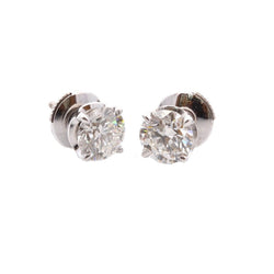 Boucles d'oreilles Puces en or blanc et diamants - Castafiore