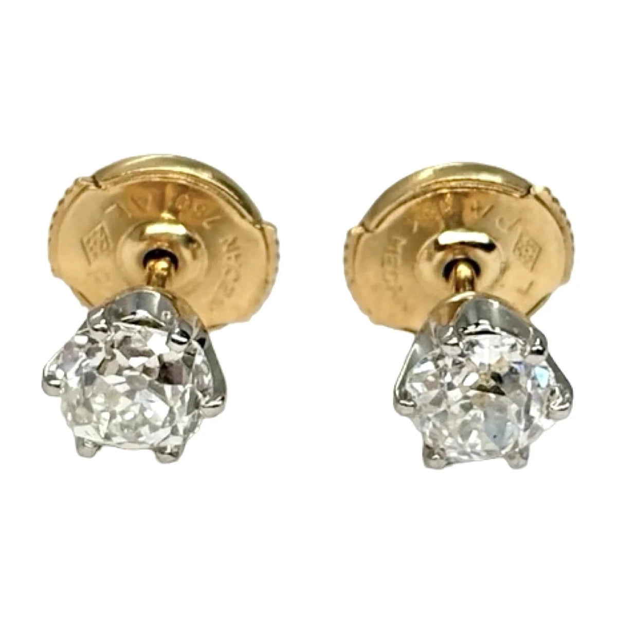 Boucles d'oreilles Puces en or blanc et diamants