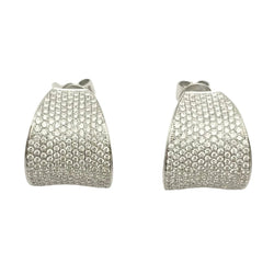 Boucles d'oreilles Puces en or blanc et diamants - Castafiore