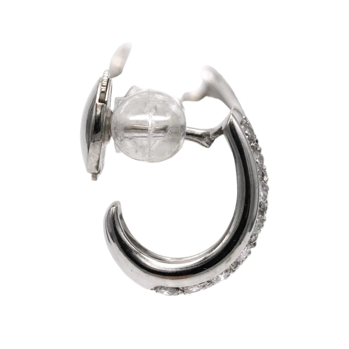 Boucles d'oreilles Puces en or blanc et diamants - Castafiore