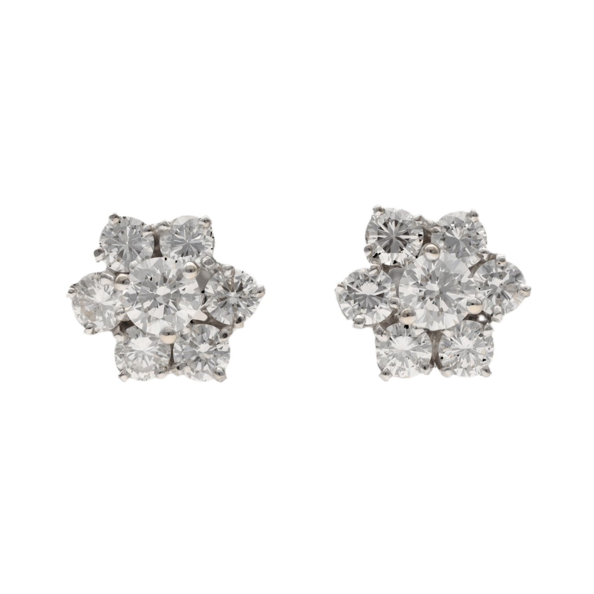 Boucles d'oreilles Puces en or blanc et diamants - Castafiore