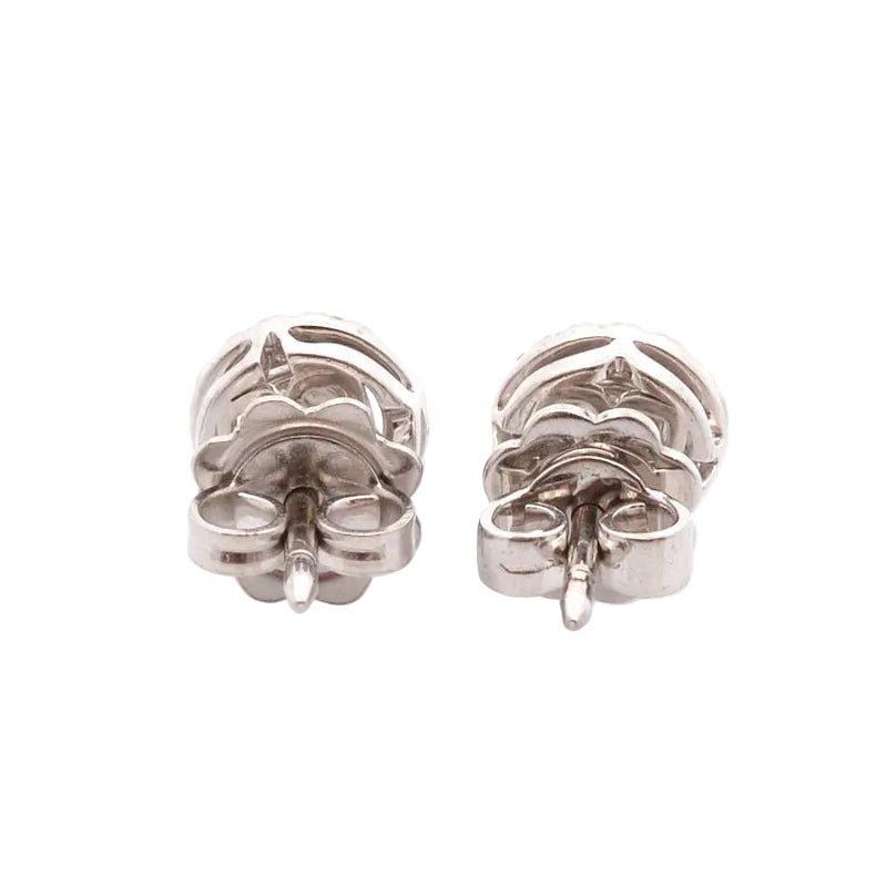 Boucles d'oreilles Puces en or blanc et diamants - Castafiore