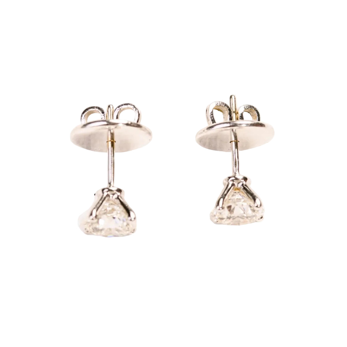 Boucles d'oreilles puces en or blanc et diamants - Castafiore