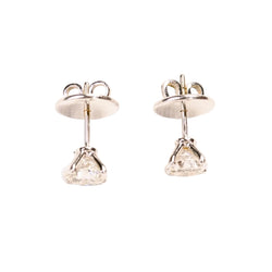 Boucles d'oreilles puces en or blanc et diamants - Castafiore