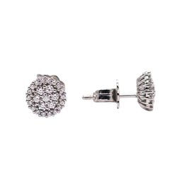 Boucles d'oreilles Puces en or blanc et diamants - Castafiore