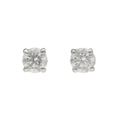 Boucles d'oreilles Puces en or blanc et diamants - Castafiore