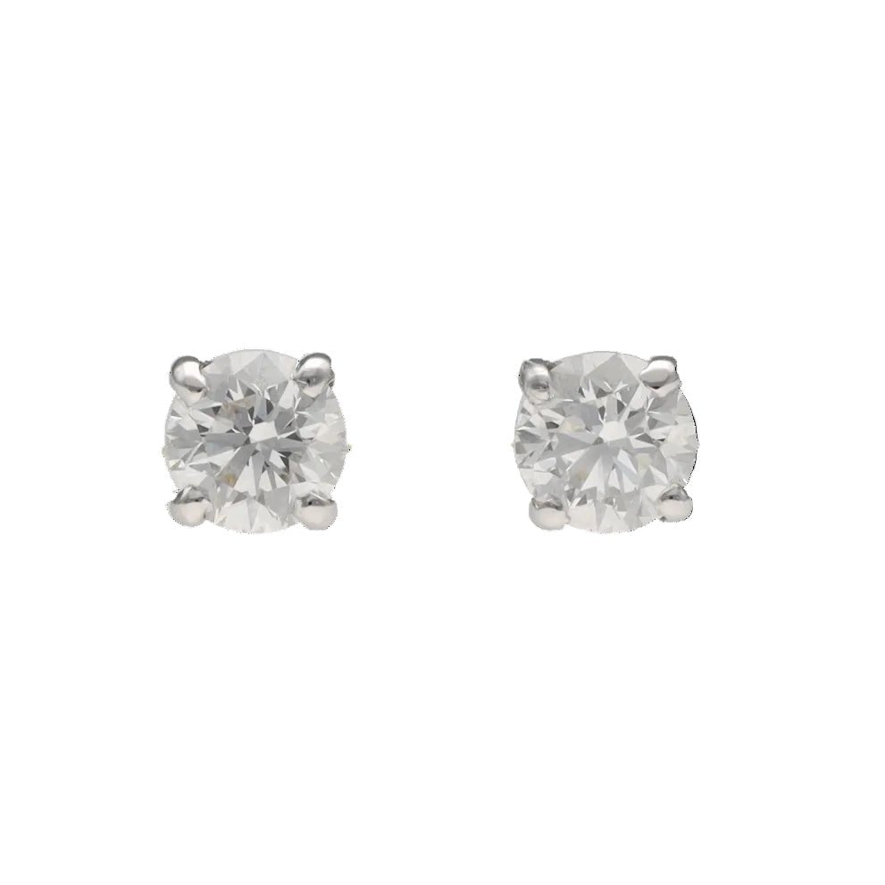 Boucles d'oreilles Puces en or blanc et diamants - Castafiore