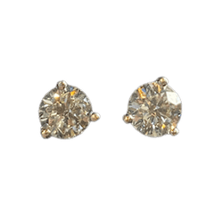 Boucles d'oreilles Puces en or blanc et diamants - Castafiore